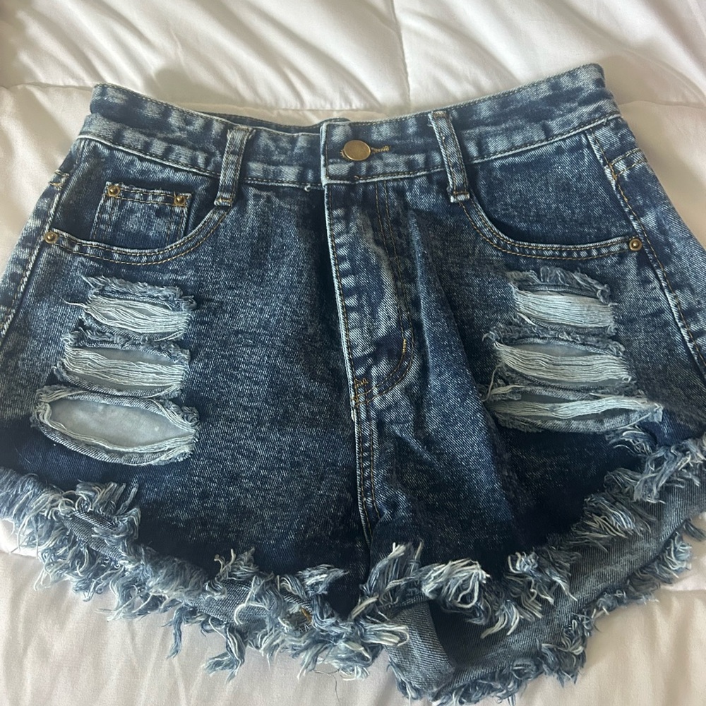 Distressed Denim Women Shorts